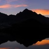 Sunset at Balea lake in Fagaras mountains