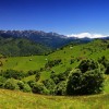 Bucegi mountains view from Simon village in Transylvania