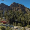 Turnurile Podragu ridge and Turnuri chalet in Fagaras mountains